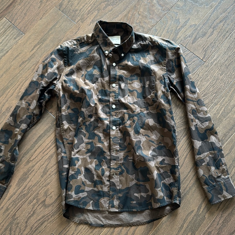 Saturday’s surf NYC camo long sleeve button down